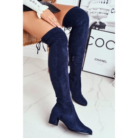 Women's boots Sergio Leone lycra navy blue KZ281 2