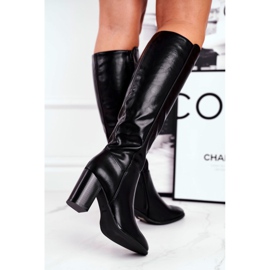 Women's knee high boots Sergio Leone black KZ278 2