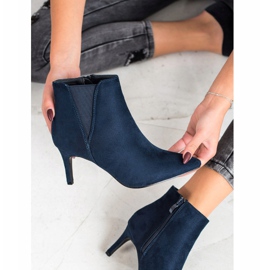 SHELOVET Navy blue boots on a high heel 2