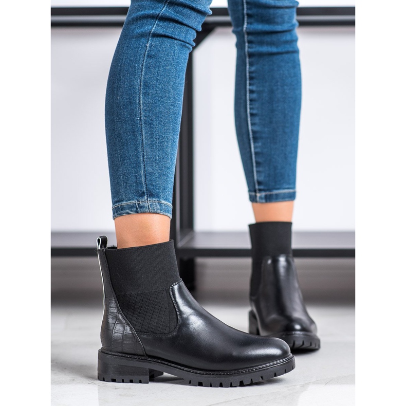 Super Me Black Slip-On Boots 1