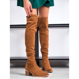 Evento Over-the-knee boots on the post brown 1