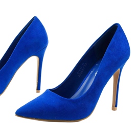 Blue classic Hyirnar suede heels 1