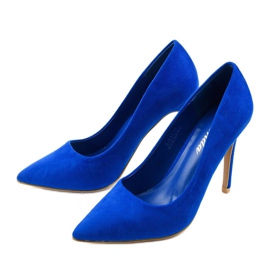 Blue classic Hyirnar suede heels 2