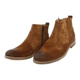 Suede Chelsea boot with a zipper Riko 859 camel brown 5