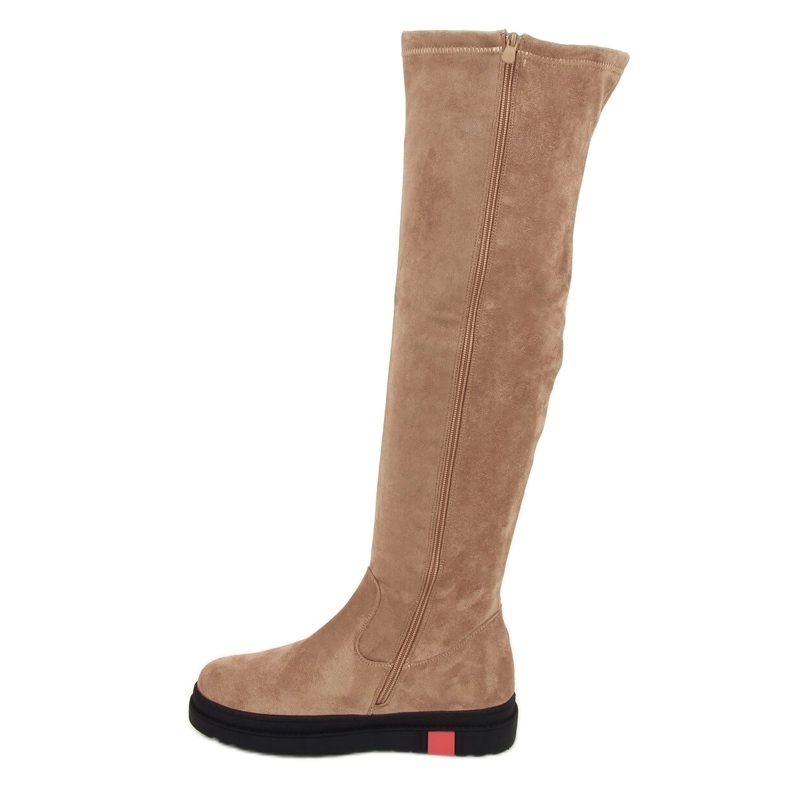 Over-the-knee boots with thick beige sole NS135P Beige 1