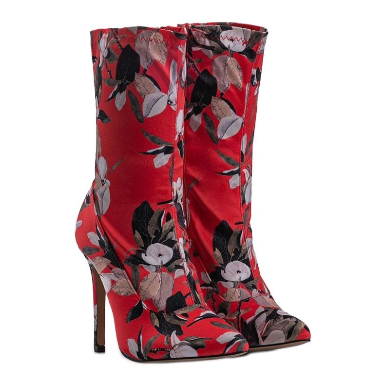 Red ankle boots with a Santana sock 1