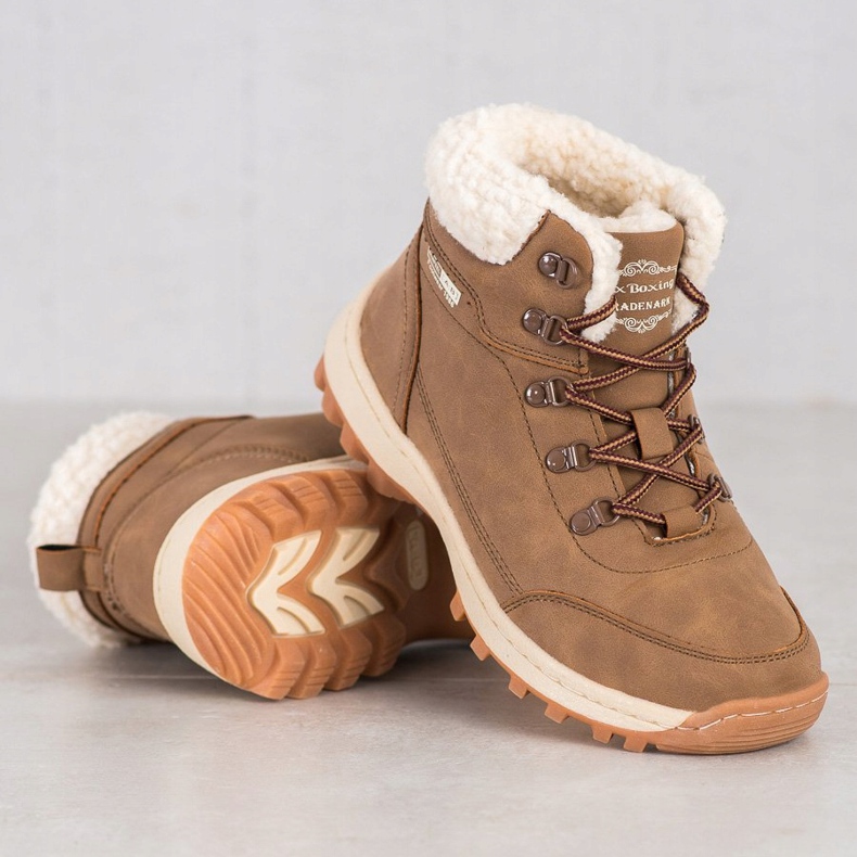 Ax Boxing Trekking shoes with sheepskin brown 1