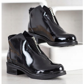 Gogo Patent boots with a zipper black 2
