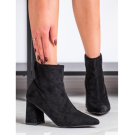SHELOVET Slip-on Booties In Spitz black 1