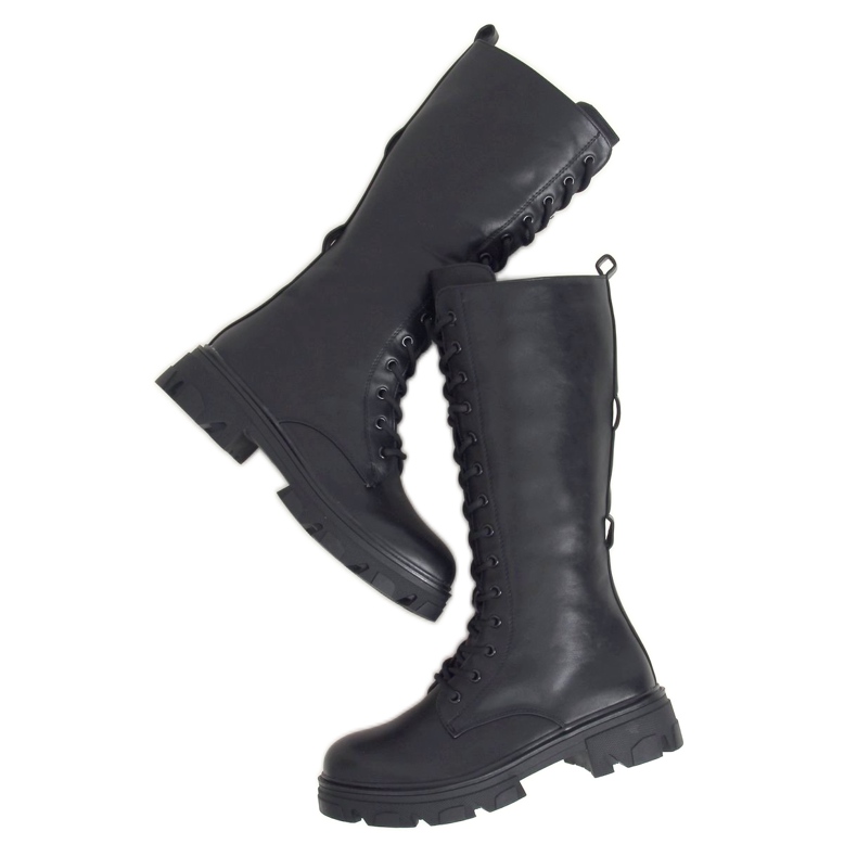 Black boots with pouches RQ345 Black 1