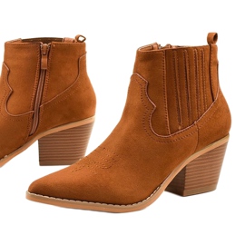 Camel suede cowboy boots from Elirea brown yellow 1