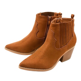 Camel suede cowboy boots from Elirea brown yellow 2