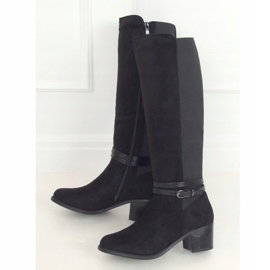 Black PE230P Black riding boots with a flexible upper 1