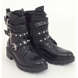 Black Boots with studs black NC1029 Black 1
