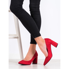 SHELOVET Classic Suede Pumps red 1