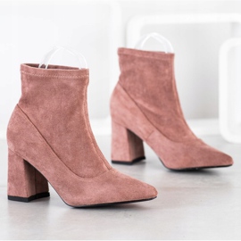 SHELOVET Slip-on Booties In Spitz pink 1