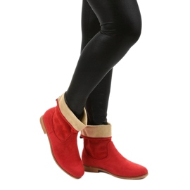 Islevine red suede-like slip-on boots 1