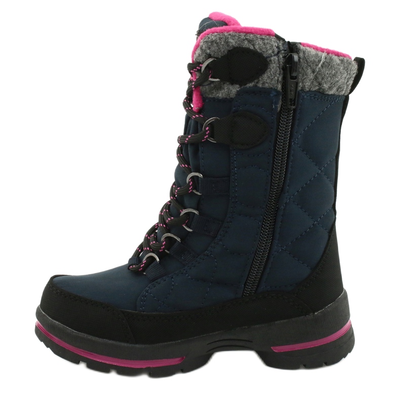 Snow boots with American Club SN15 / 20 navy membrane navy blue pink grey 1