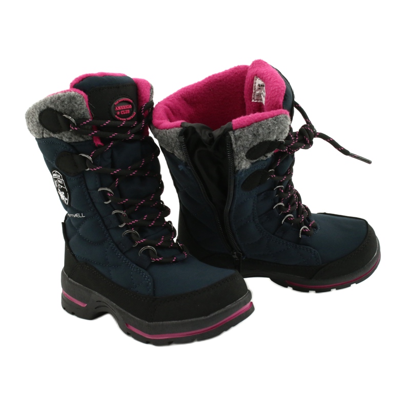 Snow boots with American Club SN15 / 20 navy membrane navy blue pink grey 3