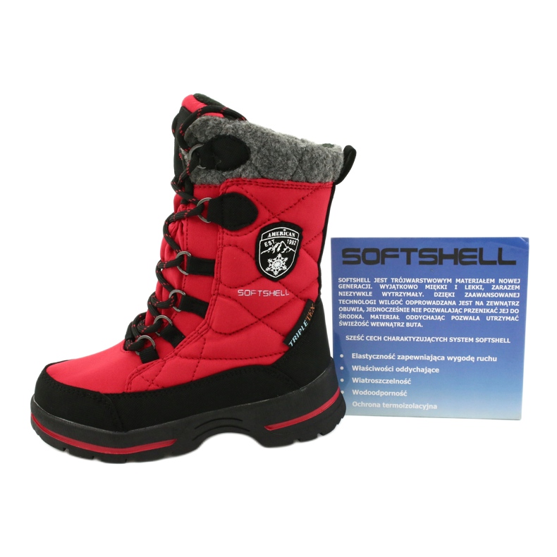 Snow boots with a membrane American Club SN15 / 20 red black grey 4