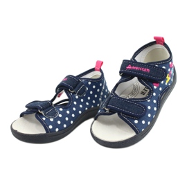 American Club Slippers, sandals, American children's shoes, leather insole navy blue pink 2