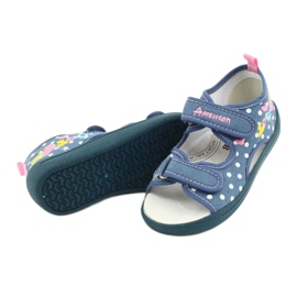 American Club Slippers, sandals, American children's shoes, leather insole white blue pink 3