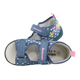 American Club Slippers, sandals, American children's shoes, leather insole white blue pink 4