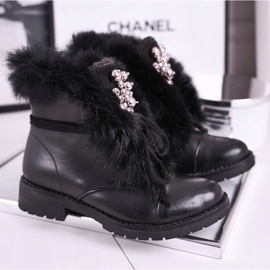 MSMG Children's Black Warm Boots Fur Ella 1