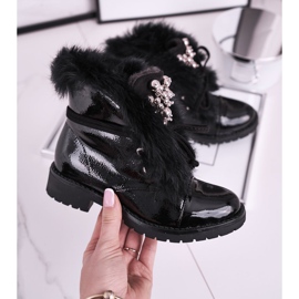 MSMG Children's Boots Warm Lacquered Black Ella 2