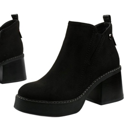 Black Yeartought eco-leather suede boots 1
