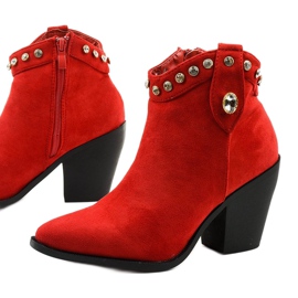 Red cowboy boots with Darnielle cubic zirconia 1
