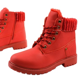 Brunstane red lace-up boots 1
