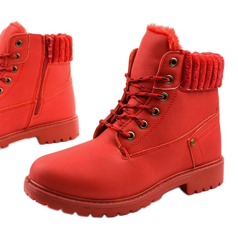 Brunstane red lace-up boots 1