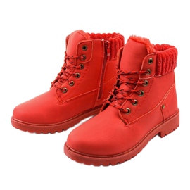 Brunstane red lace-up boots 2