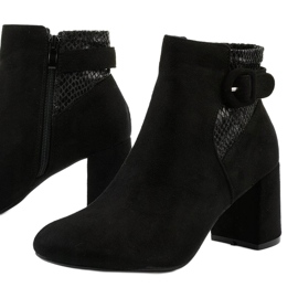 Black ankle boots with a Pearpuff zipper 1