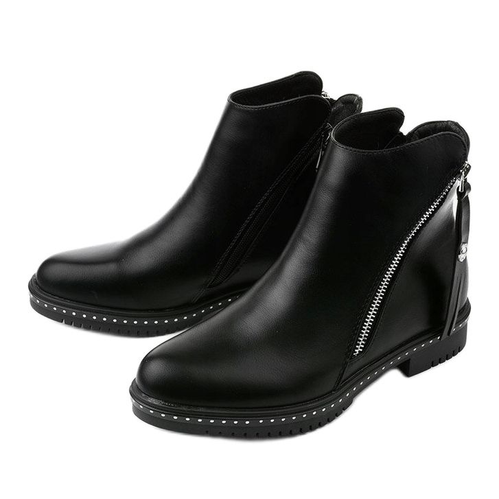 Black women's boots with a zipper, Nonarila 2