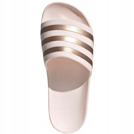 Adidas Adilette Aqua women's slippers pink and gold FW4291 golden 1 Adidas Adilette Aqua women's slippers pink and gold FW4291 golden 1
