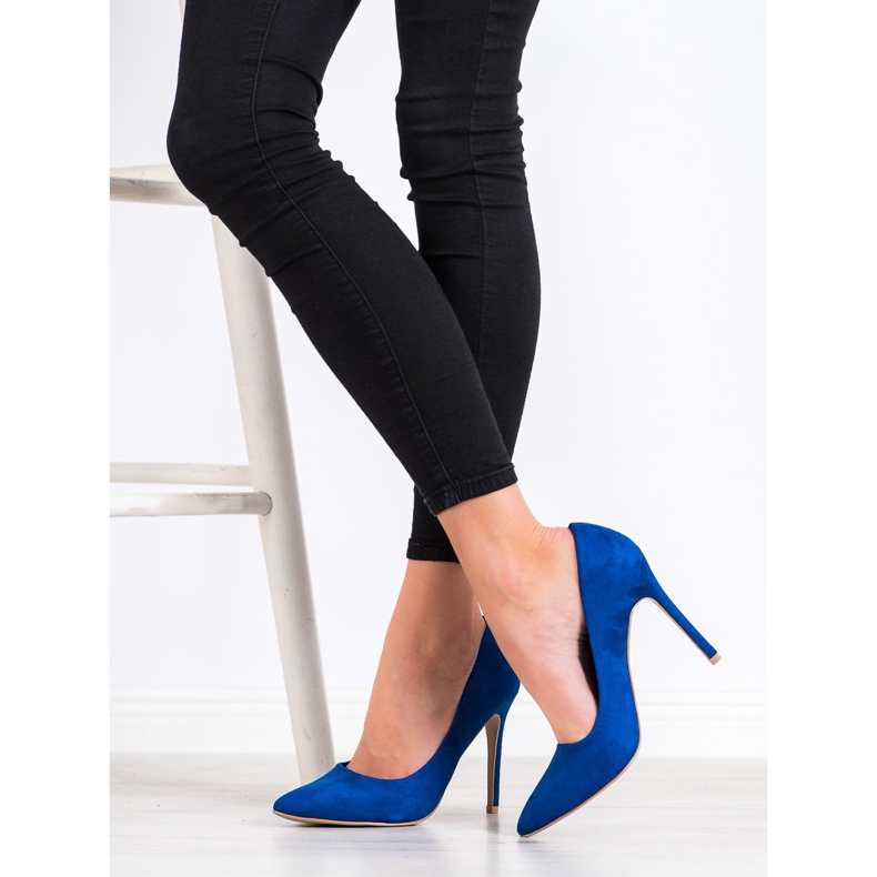 Renda Suede heels blue 2