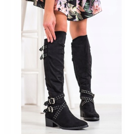 SHELOVET Black Boots With Buckles 1 SHELOVET Black Boots With Buckles 1