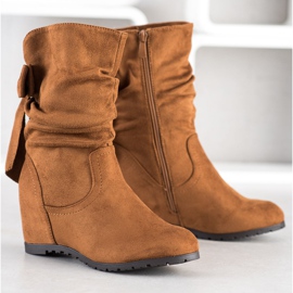 SHELOVET High wedge boots brown 1