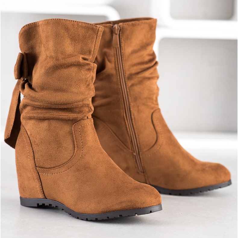 SHELOVET High wedge boots brown 1