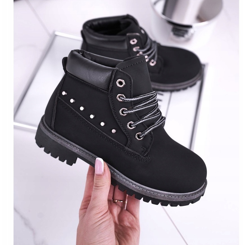 MSMG Children's Black Warm Gonzo Boots with Studs 2