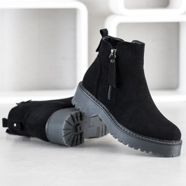 J. Star Suede Booties On The Platform black 2