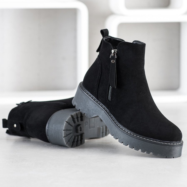 J. Star Suede Booties On The Platform black 2