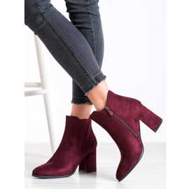 Lovery Suede Booties With A Zipper red 2