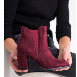 Lovery Suede Booties With A Zipper red 1