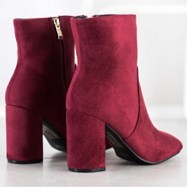 Diamantique Stylish suede boots red 1