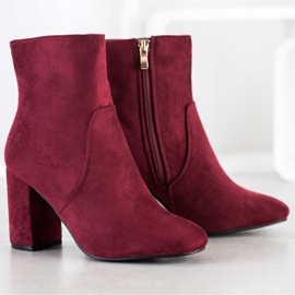 Diamantique Stylish suede boots red 2