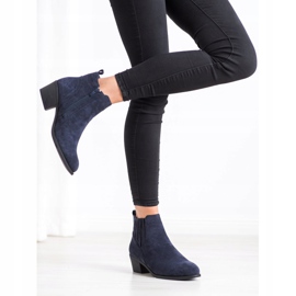 Camo Warm Suede Booties navy blue 2