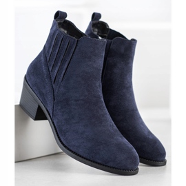 Camo Warm Suede Booties navy blue 1